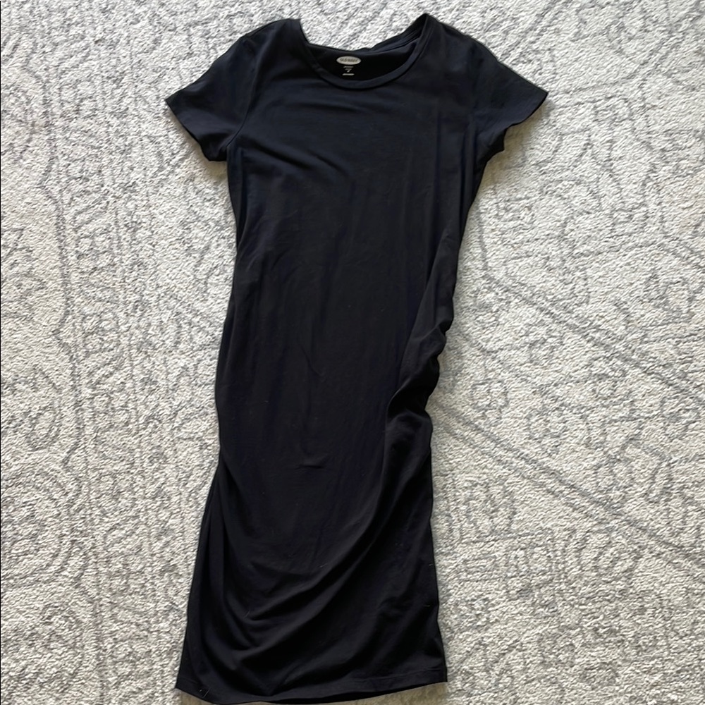 Maternity fitted black T-shirt dress